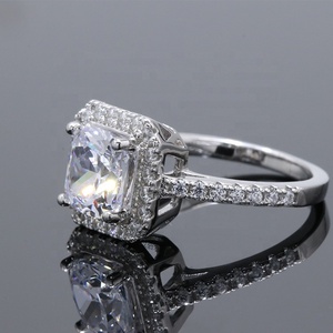 Модное обручальное серебряное кольцо с муассанитом 925 2,5 карат - Product Image 2