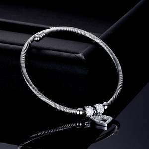 Bracelet en diamant, câble de 3 mm, perles rondes en acier inoxydable 304, ouverture réglable, bijoux pour femmes, à porter au quotidien - Product Image 3