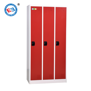 Armoire en acier à 3 portes avec miroir, design moderne, armoire en métal - Product Image 1