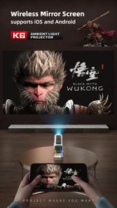 Con micrófono <span class=keywords><strong>Full</strong></span> <span class=keywords><strong>HD</strong></span> Sonido estéreo Cine en casa portátil para karaoke y ver películas K6 KTV Proyector - Product Image 6