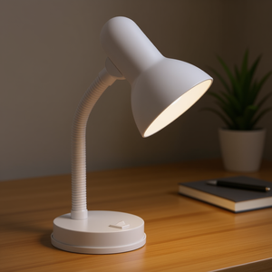 Lámpara de Escritorio Moderna de Metal EGLO LEUCHTEN, E27, Pantalla Cónica Blanca, Control de Interruptor, Iluminación Interior - Product Image 2