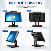 Sistema de Terminal Punto de Venta con Pantalla Táctil Única de 15.6 Pulgadas, Windows/Android, con Pantalla LED8 VFD para Clientes, Sistema POS para Uso Comercial