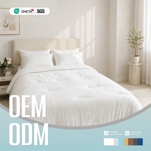 Couette de luxe super douce en polyester 100% de taille King Size, chaude et confortable, avec surpiqûres - Product Image 1