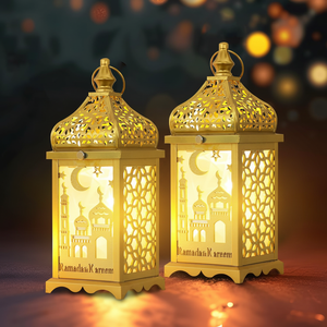 Magnifique lanterne en métal, décoration du Ramadan très demandée, Ramadan Moubarak 2026, décoration de la maison, calligraphie arabe découpée au laser, Inde - Product Image 1