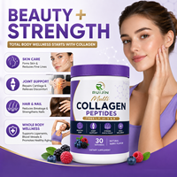 Poudre de peptides de collagène multi-sources à marque privée Types I, II, III, V, X pour la peau, les cheveux, les ongles et le soutien articulaire des adultes, antioxydant beauté 300g 30