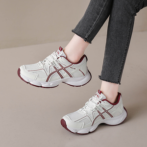 Baskets multicolores sportives pour femmes noir blanc violet rose robe supérieure formateurs léger à lacets tendance de la mode pour hommes - Product Image 6