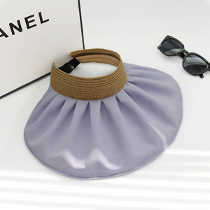 <span class=keywords><strong>Chapeau</strong></span> pare-soleil pour femmes résistant aux UV <span class=keywords><strong>Chapeau</strong></span> d'été pour la plage <span class=keywords><strong>Chapeau</strong></span> uni multiple pour les cheveux en plein air <span class=keywords><strong>Chapeau</strong></span> à visière pliable à toit vide à large bord - Product Image 2