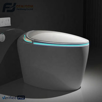 WC intelligent à chasse automatique avec veilleuse, siège chauffant, buse autonettoyante, séchage à air chaud – Sanitaire de salle de bain moderne