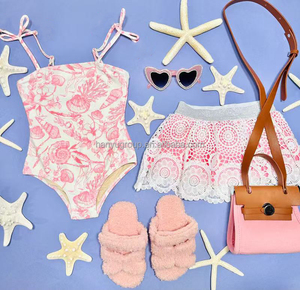 Venta al por mayor de fábrica de alta calidad Hawaiian Soft Girl's UPF 50 + Rash Guard Set Tides Girls Traje de baño de una pieza de manga larga - Product Image 1