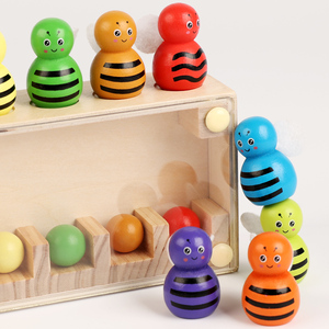 New Arrival Wooden Early Education Chess Game Logical Thinking & Memory Training Tool Bee Coloring <b>Toys</b> for Kids Boys & Girls - Product Image 2