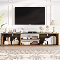 Kustom Modern TV berdiri dengan pintu geser dan lemari penyimpanan kayu pedesaan kabinet TV untuk ruang tamu kamar tidur