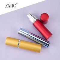 Atomiseur de parfum en aluminium rechargeable de voyage, vaporisateur fin, flacons de parfum de luxe, flacon d'huile essentielle portable rond