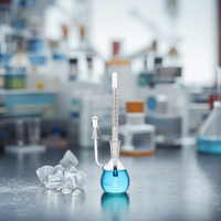 Bouteille de densimètre en verre, pycomètre, verrerie de laboratoire avec thermomètres, capacité 25 ml