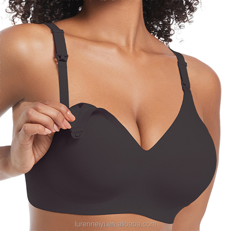 Customized Ladies Maternity Nursing Bras Wirefree Full Coverage Seamless Padded Solid Summer Adjustable Breathable Breastfeeding