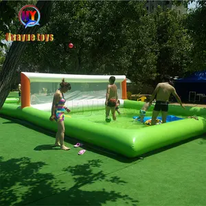 Large Pool Inflatable Volleyball Field / Inflatable Water Volleyball Court / Inflatable Tennis Court For Sport Games