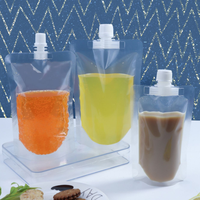 Sachets Jetables en Plastique PE pour Boissons Lactées et Jus, avec Bec Suceur, Idéaux pour les Boissons à Emporter