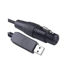 USB to DMX Interface Adapter RS485 Converter Serial 3PIN XLR LED DMX512 PC to Stage Control Dimmer Cable with FTDI Chip