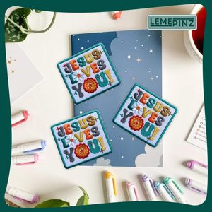 Jesus Loves You <b>Patch</b> 3 Inches Iron <b>On</b> Embroidery <b>Patch</b> For Hats Clothes Backpacks Jeans DIY <b>Sew</b> <b>On</b> - Product Image 2