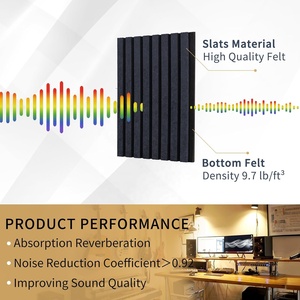 Panneaux insonorisants pour décoration murale intérieure 12 "X 15.8" Dark Drey Panneau acoustique autocollant à double couche en PET pour bureau - Product Image 3