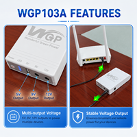 WGP 10400mah Mini UPS USB 5V DC 9V DC 12V Output Baterai Lithium Mini UPS untuk Router WiFi
