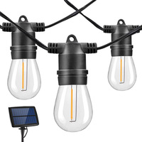 Guirlandes lumineuses solaires LED S14 pour extérieur, à base de vis E27/E26, étanches IP65, pour Noël, normes EU/US, très vendues