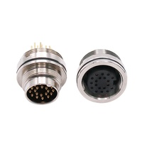 Conector Circular Impermeable IP67 M16 Macho Hembra de 19 Pines para Montaje en Placa PCB