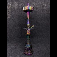 En stock Hubbly Bubbly Sheesha Smoke Hukka Chicha Glass gold Egyptian Hookah Airplane box packaging shisha set