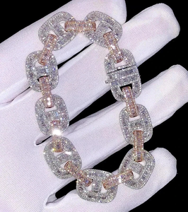 Urban Designer 925 <b>Sterling</b> <b>Silver</b> <b>Bracelet</b> with Round Brilliant Cut Moissanite for Modern Jewellery Fashion - Product Image 3