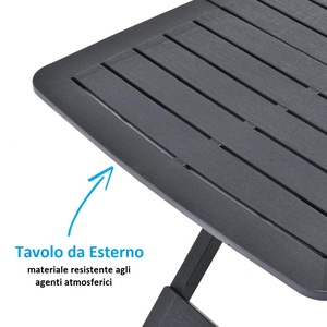 <b>Small</b> Square Folding Plastic Garden <b>Table</b> 44x44x50 Cm Outdoor Indoor Use - Product Image 3