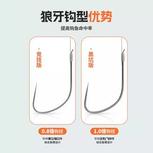 Ensemble de ligne de pêche à double hameçon dents de loup Jueqi Wang pour la pêche à la carpe en rivière, plusieurs hameçons, produit fini - Product Image 5