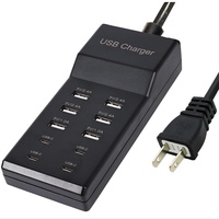 Station de charge USB 50W avec 10 ports, 6 ports USB-A, 4 ports USB-C pour iPhone, montre, tablette, PC, iPad, manette de jeu