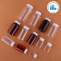 Bouteilles en plastique pharmaceutiques ambrées vides de 30 ml, 50 ml, 60 ml, 80 ml, 100 ml, 120 ml, 150 ml, pour médicaments, pilules, capsules, avec bouchon en plastique