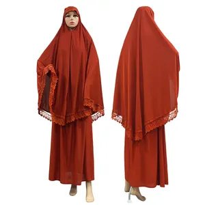 Manufacturer Islamic Turkish Eid Muslim Traditional Scarf Hijab Abaya Dresses Set Arab Women Abaya Skirt Suits