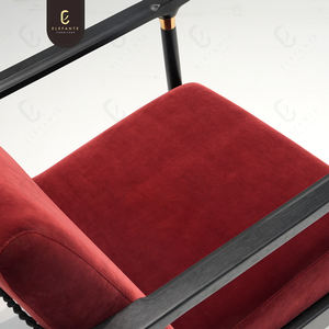 Antika özel kırmızı şarap oturma odası ahşap kumaş koltuklar - Product Image 6