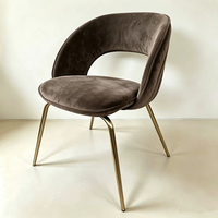 Chaise de salle à manger moderne pour restaurant commercial, ensemble de table, mobilier de luxe en velours avec pieds dorés, chaises en métal pour événements