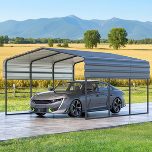 Abri de jardin et <span class=keywords><strong>garage</strong></span> portable multi-usages en acier galvanisé imperméable 10x15 pieds pour voitures, bateaux, pick-up et tracteurs - Product Image 1
