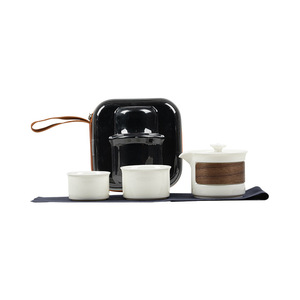 Guanlan Jade White Porcelain Portable <b>Tea</b> <b>Set</b> Minimalist Design Travel Size With <b>Tea</b> Infuser And Water Separator For Outdoor Use - Product Image 5