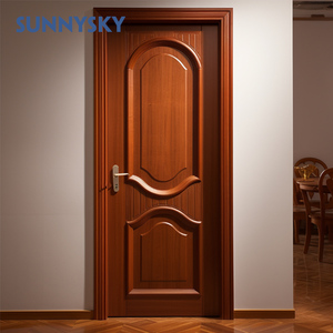 Sunnysky Vente à Chaud Portes secoueur intérieures simples en <span class=keywords><strong>bois</strong></span> <span class=keywords><strong>massif</strong></span> apprêté brun de 96 pouces pré-suspendues - Product Image 1
