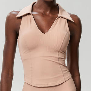 Soutien-gorge de sport pour femme en nylon/polyester, coupe complète, col en V, bretelles doubles sécurisées, antichoc et à séchage rapide pour la course à pied, le yoga (taille plus) - Product Image 3