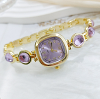 Montre-bracelet à quartz pour femme avec strass et bracelet diamanté, style mode et mignon, cadeau pour fille