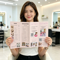 Impression en gros de dépliants promotionnels personnalisés pour salons de beauté, papier laminé 157 g/m²