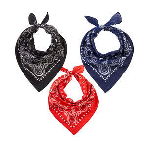 Bandana personnalisé, design bon marché, logo, confortable, doux, <span class=keywords><strong>lavable</strong></span>, paisley, hip hop, polyester, coton, bandana rouge avec des couleurs vives - Product Image 1
