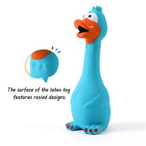 Suministro directo de fábrica Squeaker Latex <span class=keywords><strong>Dog</strong></span> <span class=keywords><strong>Toy</strong></span> para masticadores agresivos Juguetes interactivos para perros Forma de pato de pollo Juguetes para mascotas al por mayor - Product Image 3