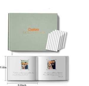 Recuerdo personalizado para recepción Baby Shower Aniversario Tela Libro de invitados de boda Libros de visitas de tapa dura personalizados para boda - Product Image 1