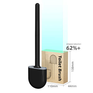 <span class=keywords><strong>Mini</strong></span> <span class=keywords><strong>brosse</strong></span> de nettoyage de toilettes en plastique Flexible en Silicone noir et support pour salle de bain, nouveau Design bon marché - Product Image 2