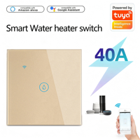 Interrupteurs muraux Tuya WiFi, télécommande intelligente, chauffe-eau 40A, chaudière, type 86, indice de protection IP21, verre trempé, système de maison intelligente