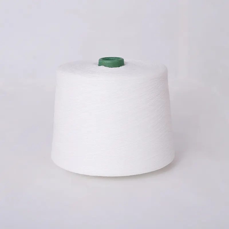 100 Spun Polyester Yarn Raw White Knitting Weaving Ne 20S 30S 40S 42S 45S 60S Polyester Yarn