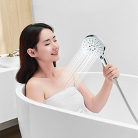 Pommeau de douche Chrome - 3 Modes 12cm Power Mist Water Saving Plastic High Pressure Adjustable Shower for Bathroom(Ningbo Factory)