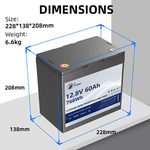 Сверхлегкий аккумулятор 6,57 фунтов 12 В 60 А/ч LiFePO4 для RV кемпинга CPAP Резервное копирование морской электроники литий-ионный - Product Image 3