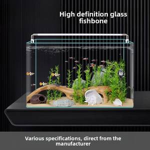 Aquarium domestique compact en verre carré 25W 1L, écologique, pour poissons rouges, tortues et plantes aquatiques, idéal pour le salon - Product Image 3